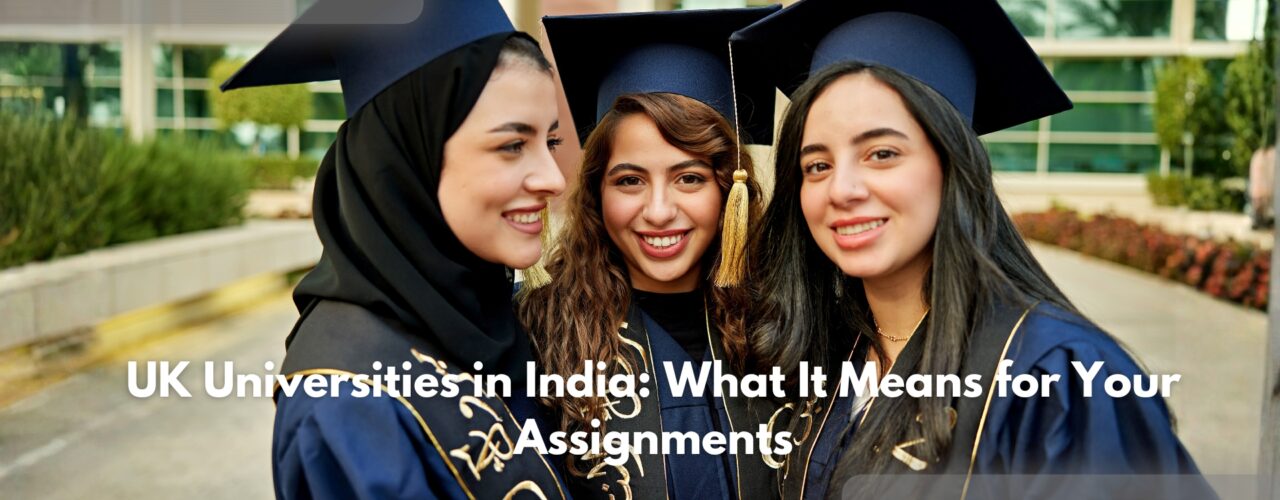 Students studying at UK university campuses in India working on academic assignments under British education standards
