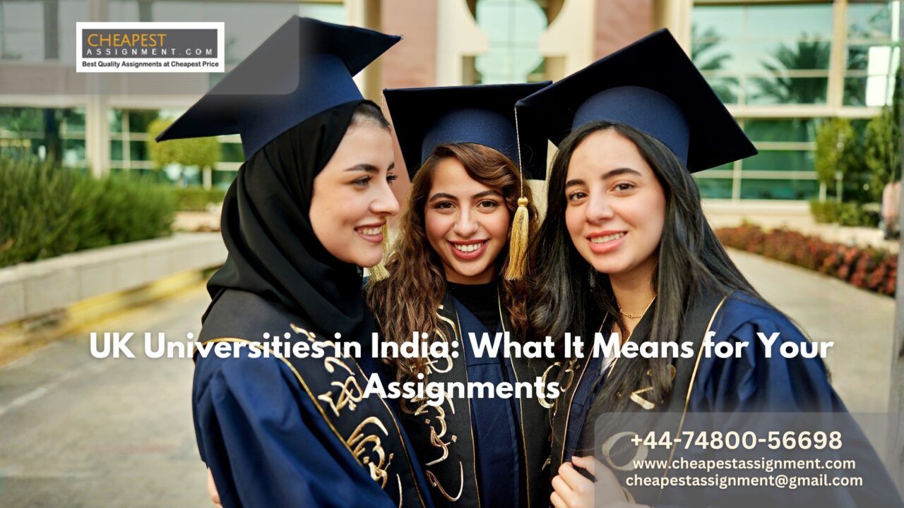 Students studying at UK university campuses in India working on academic assignments under British education standards