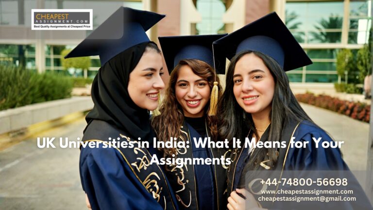 Students studying at UK university campuses in India working on academic assignments under British education standards