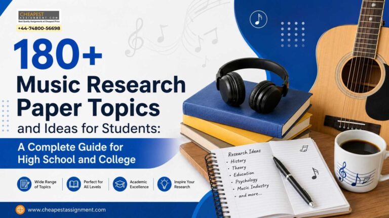 180+ music research paper topics and ideas for students covering music history, music theory, psychology, education, music industry, and presentations