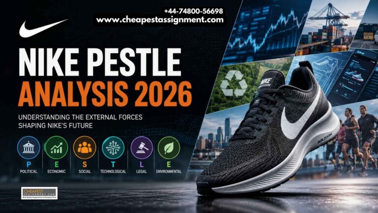 Nike PESTLE analysis 2026 showing business strategy, technology, sustainability, and global market factors